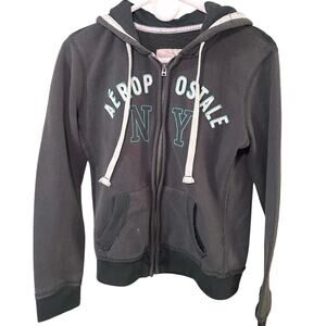 Aeropostale NY hoodie sweatshirt full zip, Vintage and stressed. juniors Medium